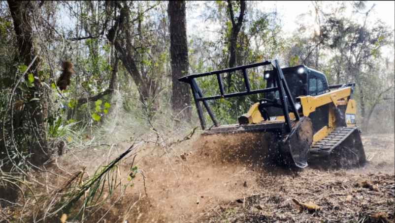 a mulcher performing municipal land clearing Chagrin Falls, Ohio