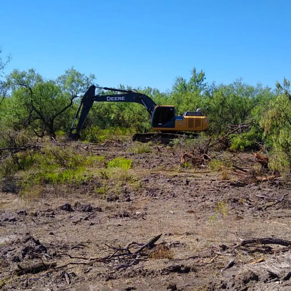 Professional land clearing equipment at work on a Chagrin Valley property